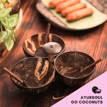 NATURES DIP SKÅL SET + 3 SKEDAR