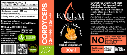 CORDYCEPS EKOLOGISKA DROPPAR, 30ml (30 doser)