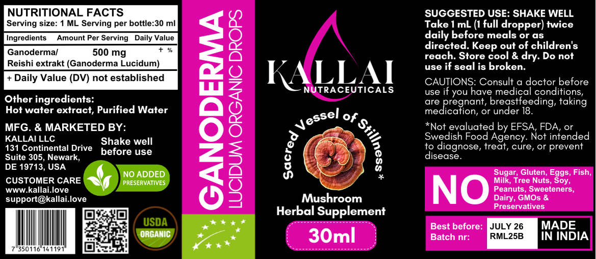 GANODERMA EKOLOGISKA DROPPAR, 30ml (30 doser)