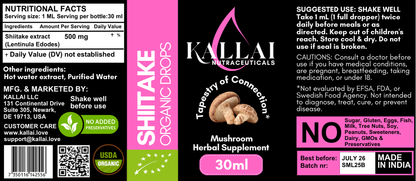 SHIITAKE EKOLOGISKA DROPPAR, 30ML (30 doser)