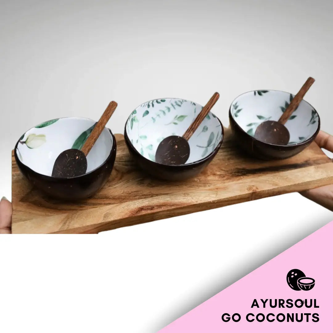 NATURES GRÖNA LÖVSKÅLSET MED BRICKA