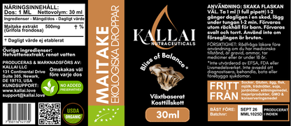 MAITAKE EKOLOGISKA DROPPAR, 30ml (30 Doser)