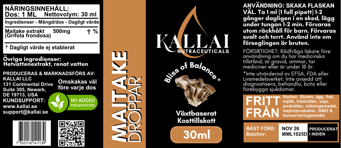 MAITAKE DROPPAR, 30ml (30 Doser)