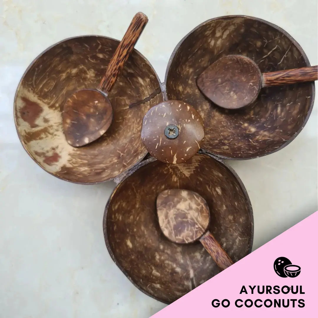 NATURES DIP SKÅL SET + 3 SKEDAR