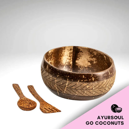 NATURES MÖNSTRAD SKÅL + BESTICK