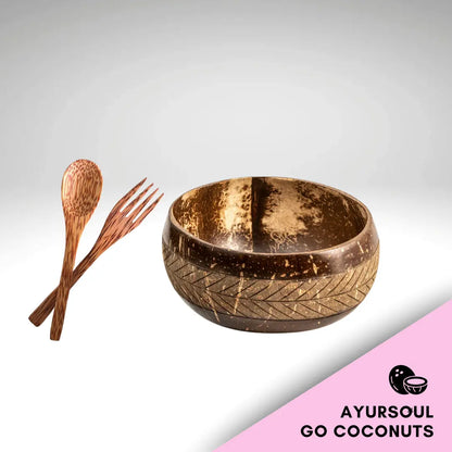 NATURES MÖNSTRAD SKÅL + BESTICK