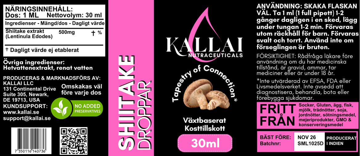 SHIITAKE SVAMPDROPPAR, 30ML