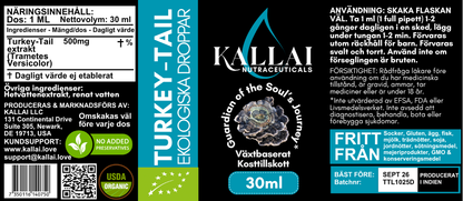 TURKEY-TAIL EKOLOGISKA DROPPAR, 30ML (30 doser)