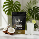 Kokosvattenpulver 100g marble lifestyle mockup